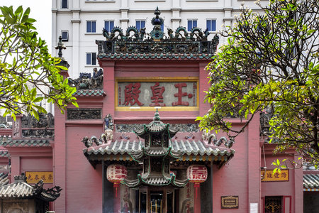The Jade Emperor Pagoda  Luck Sea Temple, Tortoise Pagoda  is a Taoist Pagoda located at 73 Mai Thi Luu Street, Ho Chi Minh City, Vietnam  It was built by the Chinese community in 1909 のeditorial素材