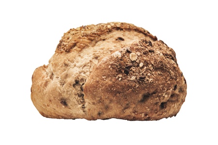 Fresh bread isolated with clipping paths on white background の写真素材