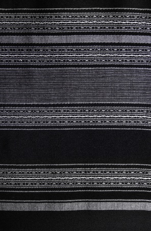 Handmade Thai Cotton   Fabric Background, Abstract, Texture  Handmade Black and white Cotton in traditional style の写真素材
