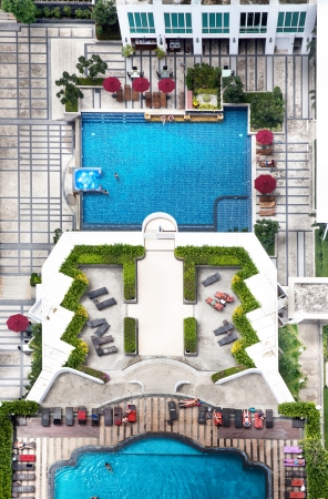 2 swimming pools with beautiful lay out の写真素材