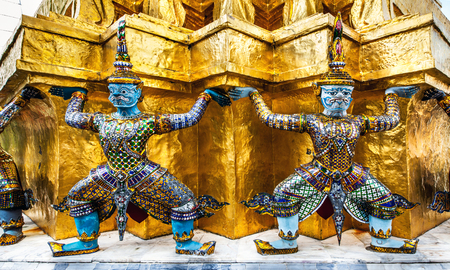 The Emerald Buddha  Wat Phra Kaew , Bangkok, Landmark and No  1 tourist attractions in Thailand   Statue of Demon  Giant, Titan   This is No 1 Buddhist temple in Thailand の写真素材