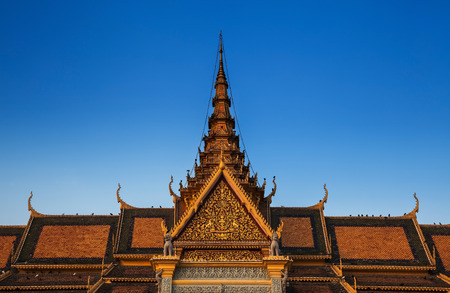 Royal Palace and Silver pagoda  The throne hall , Phnom Penh, No 1 Attractions in Cambodia  - This is the royal residence of the king of Cambodia  Silver pagoda is located on The Royal Palace のeditorial素材