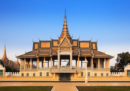 Royal Palace and Silver pagoda  The throne hall , Phnom Penh, No 1 Attractions in Cambodia  This is the royal residence of the king of Cambodia  Silver pagoda is located on The Royal Palace のeditorial素材