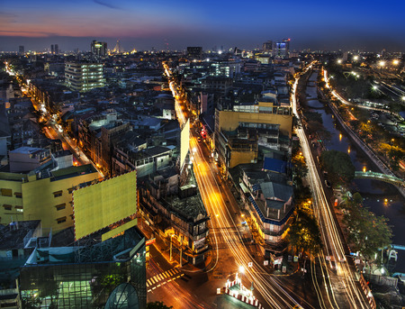 Urban City Skyline, Bangkok, Thailand  Traffic in modern city, Bangkok, Thailand の写真素材