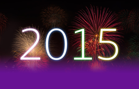 New Year 2015 with Fireworks Party. - New year concept, celebrations concept with real fireworks.の写真素材