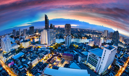 Bangkok City Skyline with chaophya river Thailand.の写真素材
