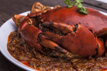 Chilli crab asia cuisine. Singapore, Thailand Chilli Crab.の写真素材