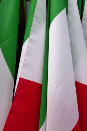 Close up grouping of Italian Flagsの写真素材