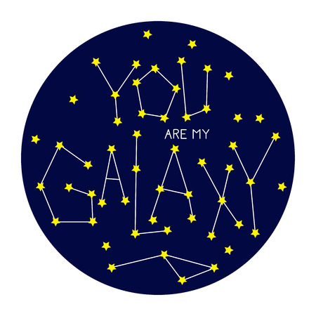 You are my galaxy. Handdrawn lettering quoteのイラスト素材
