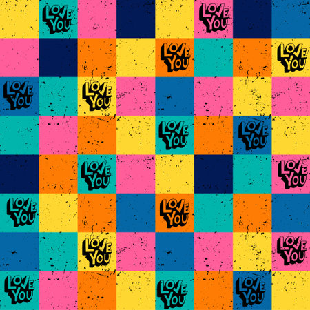 Love you. Hand lettering pattern for Valentine's day. Hand written lettering. Perfect for postcard, inspirational quote, save the date card, greeting sign, message decoration, posters.のイラスト素材