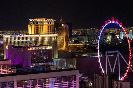 Beautiful view of the Las Vegas strip and its lights at night 2018のeditorial素材