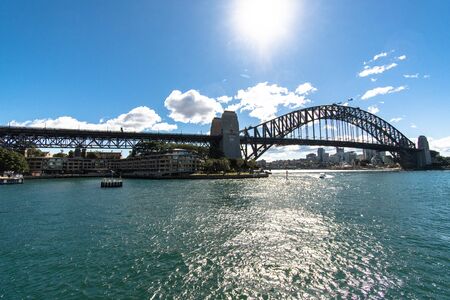 Sydney Harbour bridge  view from the seaの写真素材