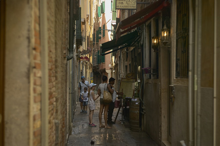 Small and narrow street of an Italian hamlet: Urban design and historic buildings typical of the historic centers of the small Italian hamlets.のeditorial素材