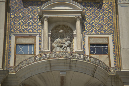 Facade or wall of Saint Mark's Church in Venice.の写真素材