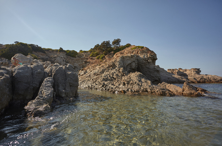 Natural inlet of the sea typical of the southern coast of Sardinia.の写真素材