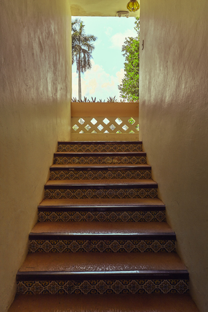 Colorful mexican staircaseの写真素材