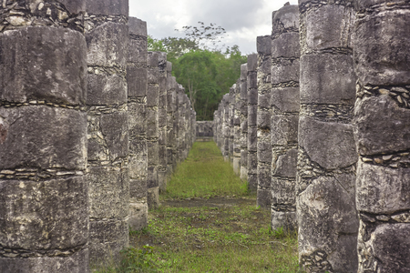 Column corridor of the Temple of the Warriors #4の写真素材