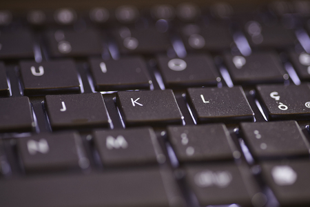 Detail of the letter keys on a laptop keyboardの写真素材