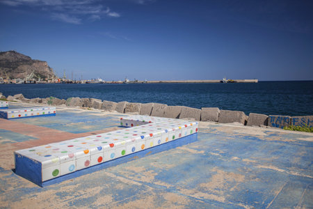 View of the Port area of Palermo in the summer sunのeditorial素材