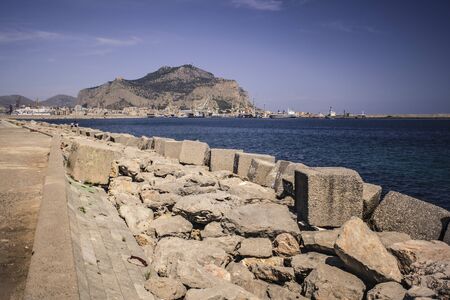 View of the Port area of Palermo in the summer sunのeditorial素材