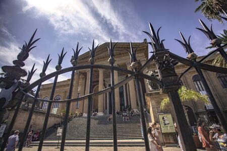 The Teatro Massimo Vittorio Emanuele, better known as Teatro Massimo, of Palermo is the largest opera theater building in Italy, and one of the largest in Europe, third by architectural magnitudeのeditorial素材