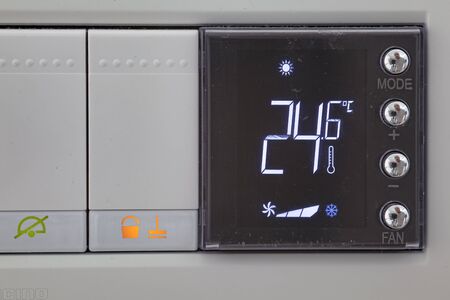 Digital thermostat used to regulate the temperature of the heating systemの写真素材