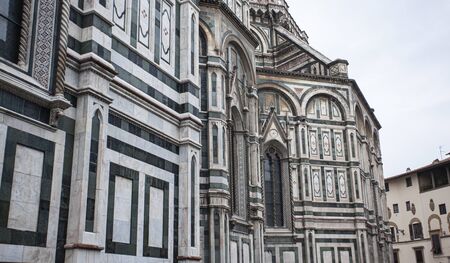 Detail of the Cathedral of Florence taken on a cloudy day with the light that enhances the colorsの写真素材