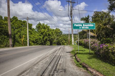 Bayahibe city signal in the principal road who collect Bayahibe cityのeditorial素材
