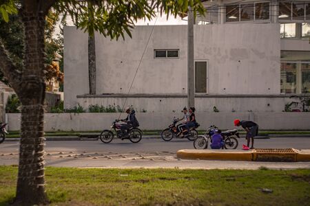 HIGUEY, DOMINICAN REPUBLIC 12 JANUARY 2020: Daily life scene in the streets of Higuey in the Dominican Republicのeditorial素材