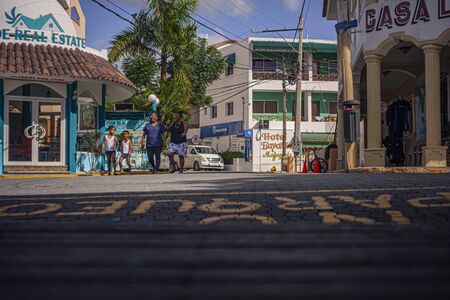 BAYAHIBE, DOMINICAN REPUBLIC 21 JANUARY 2020: Scene of daily life in the town of Bayahibe in the Dominican Republic during a summer dayのeditorial素材