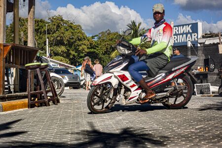BAYAHIBE, DOMINICAN REPUBLIC 21 JANUARY 2020: Scene of daily life in the town of Bayahibe in the Dominican Republic during a summer dayのeditorial素材