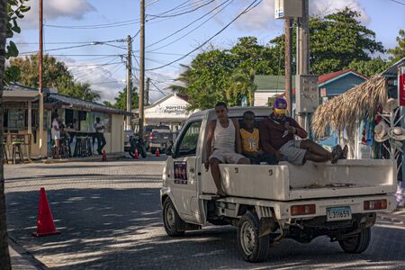 BAYAHIBE, DOMINICAN REPUBLIC 22 JANUARY 2020: Scene of daily and hectic life in the village of Bayahibe in the Dominican Republicのeditorial素材