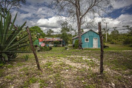 Small Dominican country village nestled in the heart of the Cotubanama National Park in the Dominican Republicの写真素材