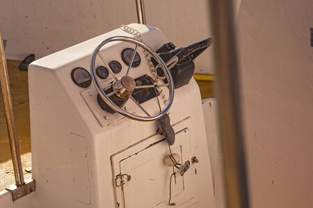 Dashboard of a boat with timon detailの写真素材