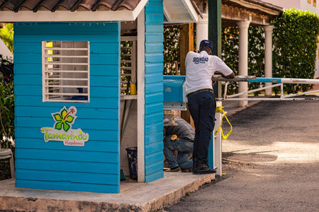 DOMINICUS, DOMINICAN REPUBLIC 6 FEBRAURY 2020: Scene of daily life on the streets of Dominicus in...