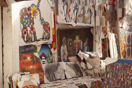 DOMINICUS, DOMINICAN REPUBLIC 6 FEBRAURY 2020: Exhibition of Dominican paintingsのeditorial素材