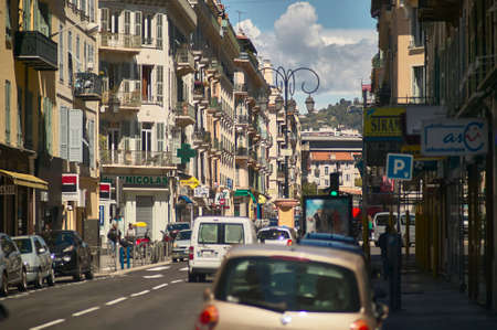 NICE, FRANCE 26 FEBRUARY 2020: Buildings on the streets of Nice in Franceのeditorial素材