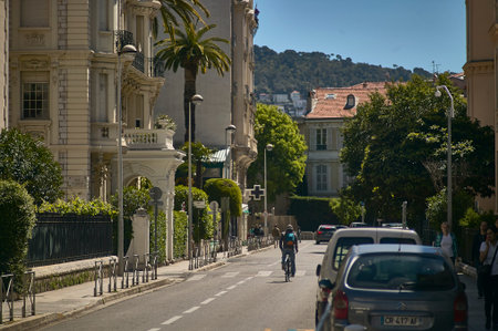 NICE, FRANCE 26 FEBRUARY 2020: Buildings on the streets of Nice in France