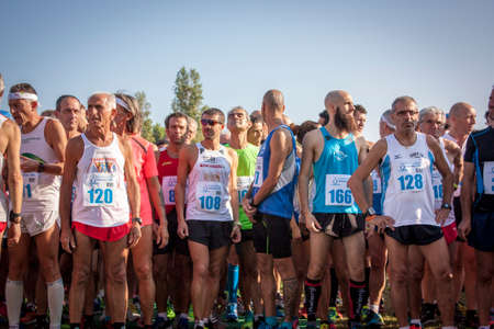 ALBARELLA, ITALY 10 MARCH 2020: Marathon competition on the island of Albarella in Italyのeditorial素材