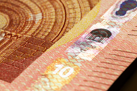 Euro bills print detail taken in macro lens shot