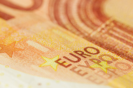 Euro bills print detail taken in macro lens shot