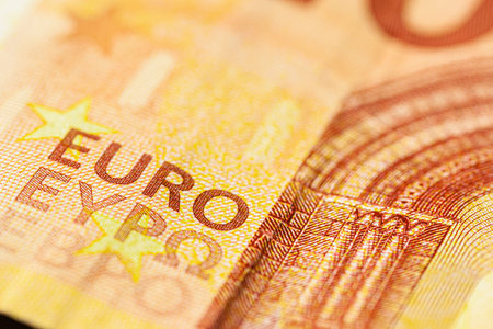 Euro bills print detail taken in macro lens shot