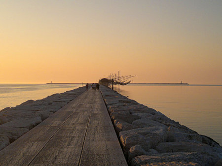 Sunrise Landscape of the beach of Sottomarina in northen Italy