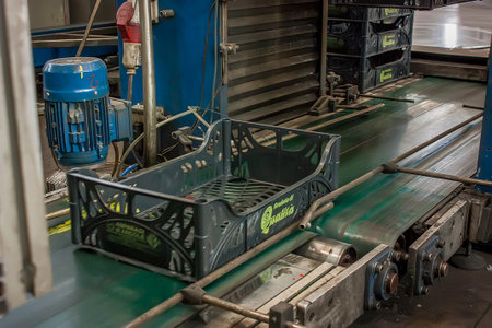 LUSIA, ITALY 24 MARCH 2020: Machinery packaging factoryの写真素材