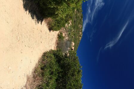 Path on the Sardinian hills during a sunny dayの写真素材