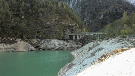 Beautiful Landscape in the dolomites with mountains, lake and natureの写真素材