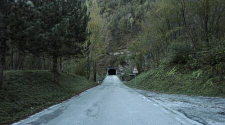 Mountain road in the dolomites during day timeの写真素材