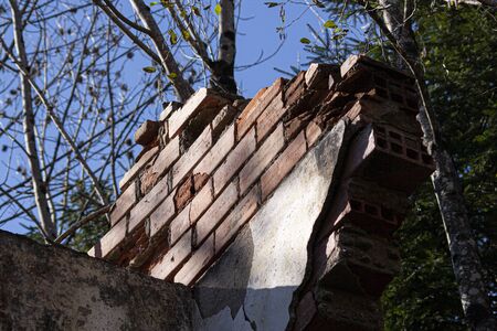 Ruin abandoned on the dolomites, an old abandone building from exteriorの写真素材