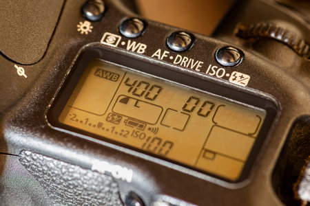 Camera setting value display and buttons, macro shoot
