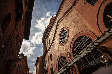 Bologna, Italy: historic architecture detail of some buildingsの写真素材